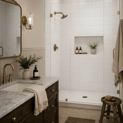 Cotton Matte Subway Ceramic Tiles 3×6 (TL18352) Room Scene Image