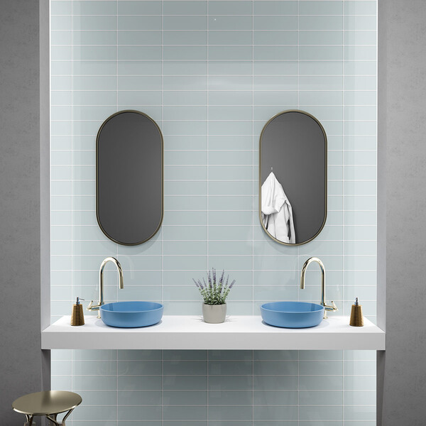 Seafoam Glossy Subway Ceramic Tiles 3×9