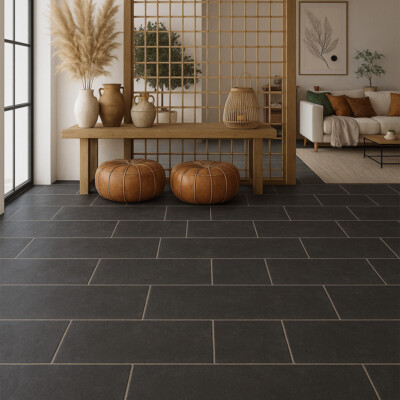Belgium Blue Brushed Chiselled  Limestone Tile 16×24 (TL18858)