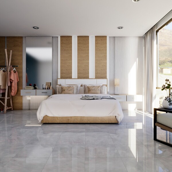 Bardiglio Light Polished  Marble Tile 18×18