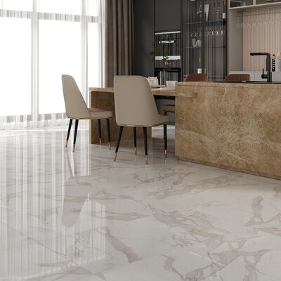 Petra White Polished  Porcelain Tile 24×48 (TL20865)