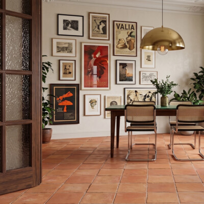 Hand Made Matte Terracotta Tiles 6×6 (TL80739) Room Scene Image