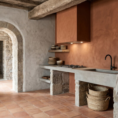 Hand Made Matte Terracotta Tiles 6×6 (TL80739) Room Scene Image