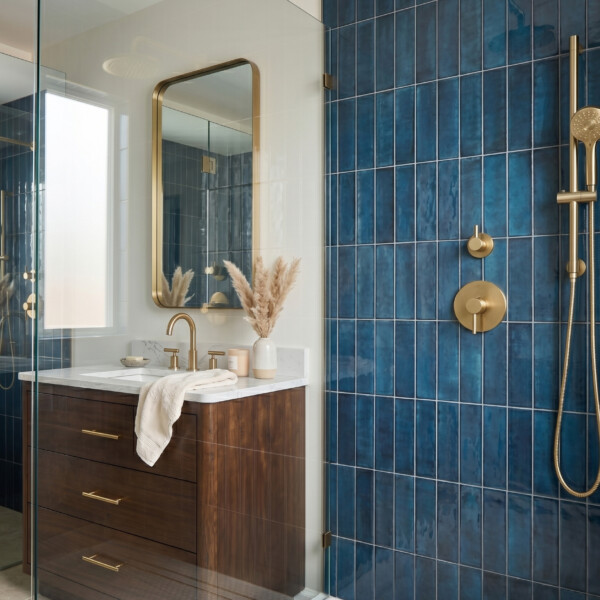 Carrara Contour Warm Walnut Bathroom Vanities 37×22