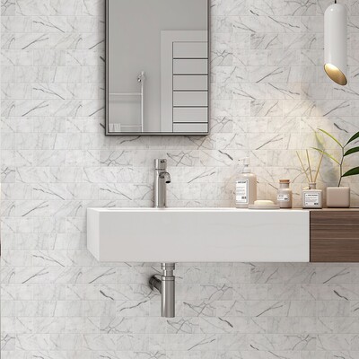 Italian Carrara Polished Marble Tile 2 3/4×5 1/2 (TL90636)