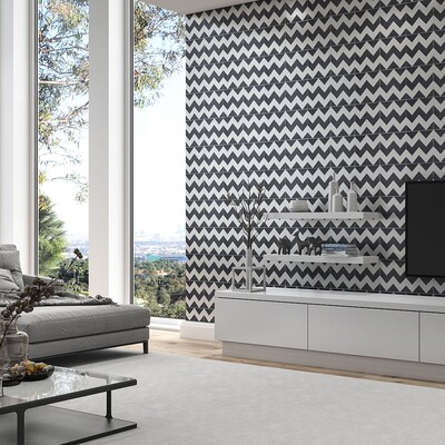 Handmade Chevron Honed Cement Tile 8×8 (TL90841)