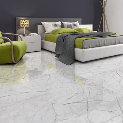 Italian Carrara Polished Marble Tile 24×24 (TL90878)