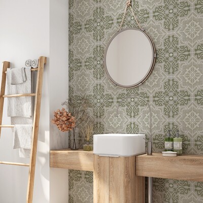 Handmade Khaki Honed Cement Tile 8×8 (TL90904)