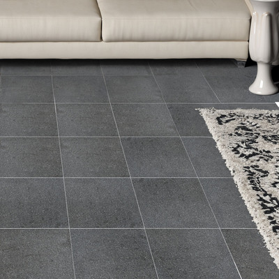 Premium Absolute Black Flamed Granite Tile 12×12 (TL91024)