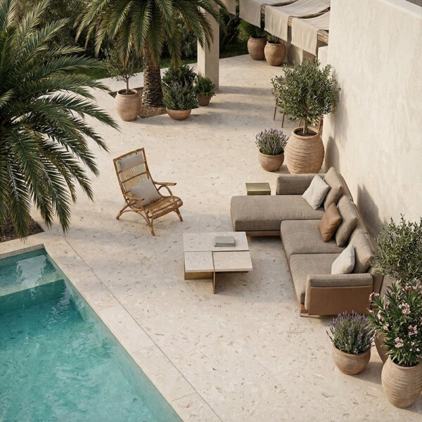 Shell Reef Tumbled Limestone Pavers 16×16