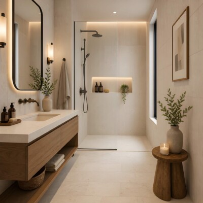 Shell Reef Tumbled Limestone Pavers 24×48 (TL91260) Room Scene Image