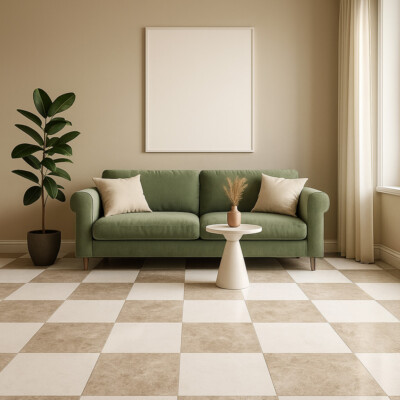 Thassos Extra, Sky Blue Honed Checkerboard Pattern Marble Bundle 12×12 (TL91532)