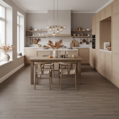 Chestnut Matte Groove Wood Look Porcelain Mosaics 8×40 (WCC00012) Room Scene Image
