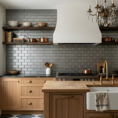 Sterling Metallic Subway Glass Tiles 3×9 (WCG10038) Room Scene Image