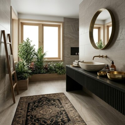 Atelier Toupe Lappato Concrete Look Porcelain Tiles 12×24 (WIS12116) Room Scene Image