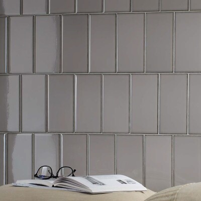 Grigio Glossy Ceramic Tile 4×8 (WIS12191)