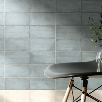 Azzurro Matte Ceramic Tile 4×8 (WIS12209) Bianca Matte Ceramic Tile 4×8 (WIS12204)