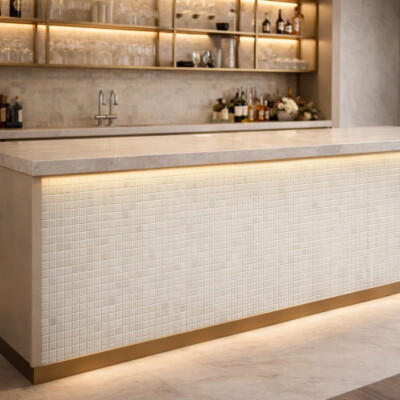 Artica Polished Marble Look Porcelain Mosaics 12×12 (WLE00926) Room Scene Image