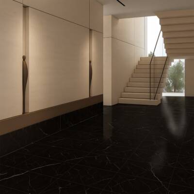Marquina Nero Polished  Porcelain Tiles 12×24 (WLE00952) Room Scene Image