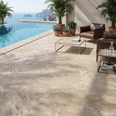 Cream R11 Porcelain Pavers 24×24 (WLM00021) Room Scene Image