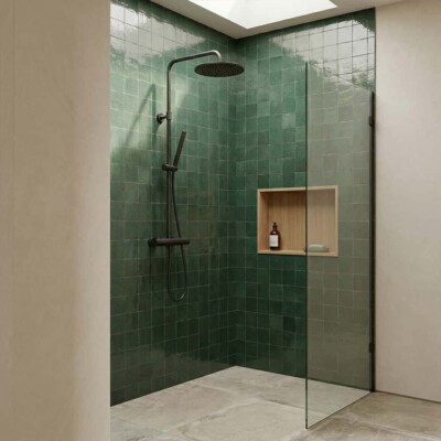 Vert Menthe Glossy Zellige Tiles 4×4 (WMZ90008) Room Scene Image