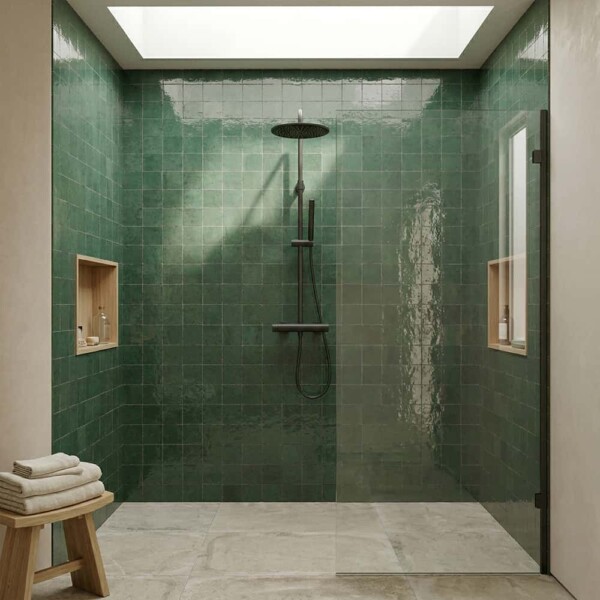 Vert Menthe Glossy Zellige Tiles 4×4