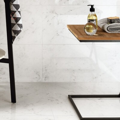 Carrara Blanco Polished Porcelain Tile 12×24 (WNB00337)