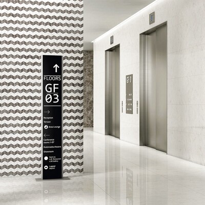 Carrara Blanco Polished Zig-zag Porcelain Mosaic 12×13 (WNB00345)