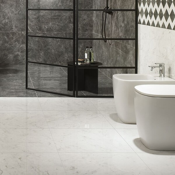 Carrara Blanco Natural Marble Look Porcelain Tiles 12×24