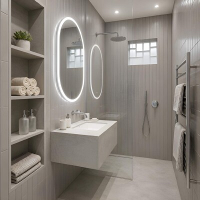 Roca Tender Gray Polished Ceramic Tiles 3×12 (WRT12610) Room Scene Image