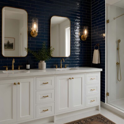Roca Flow Cosmic Sapphire Polished Ceramic Tiles 3×12 (WRT12616) Room Scene Image