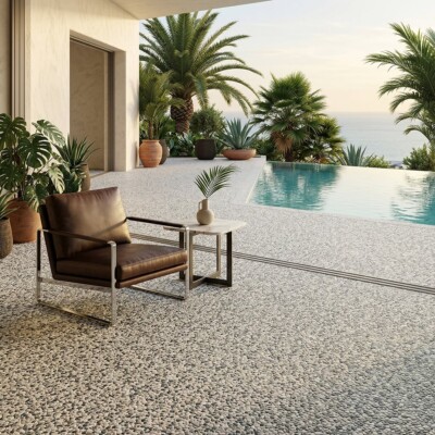 Silver Quartz Natural Pebble Mosaics 12×12 (WSP10028) Room Scene Image