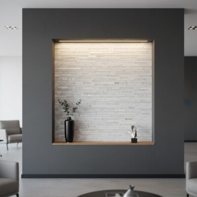 Granita Gloss Liner Blend Glass Mosaics 12×12 (WSR00005) Room Scene Image