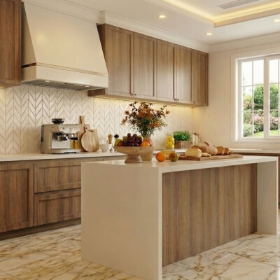 Pearl Glossy Chevron Ceramic Tiles 2×6 (WST36164) Room Scene Image