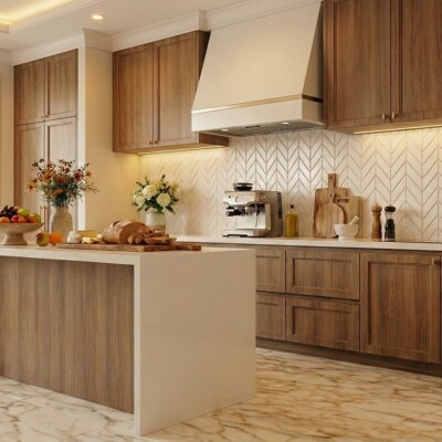 Pearl Glossy Chevron Ceramic Tiles 2×6 (WST36164) Room Scene Image