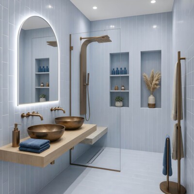 Vinca Crackled Subway Ceramic Tiles 2×6 (XMR03041) Room Scene Image