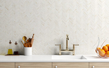 herringbone kitchen backsplash tile