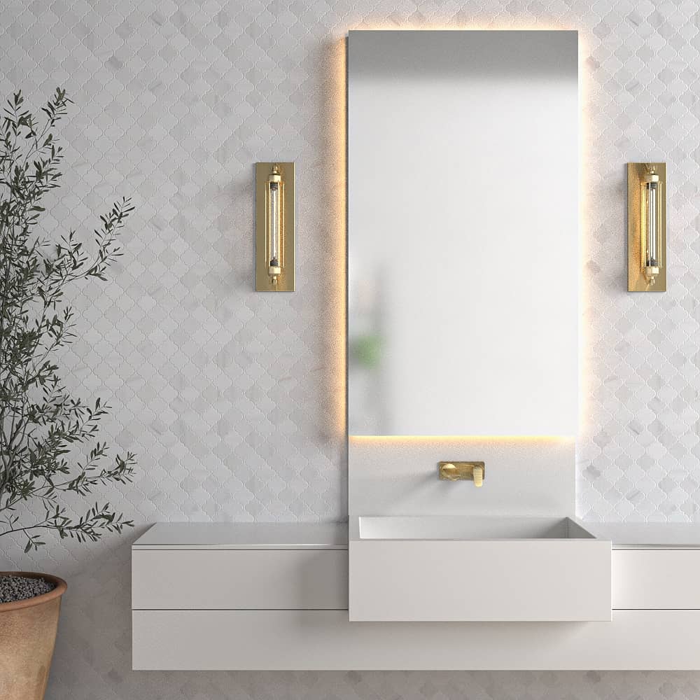 white arabesque mosaic tile