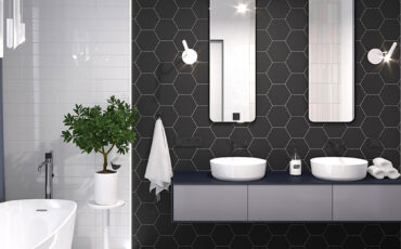 black and white tile