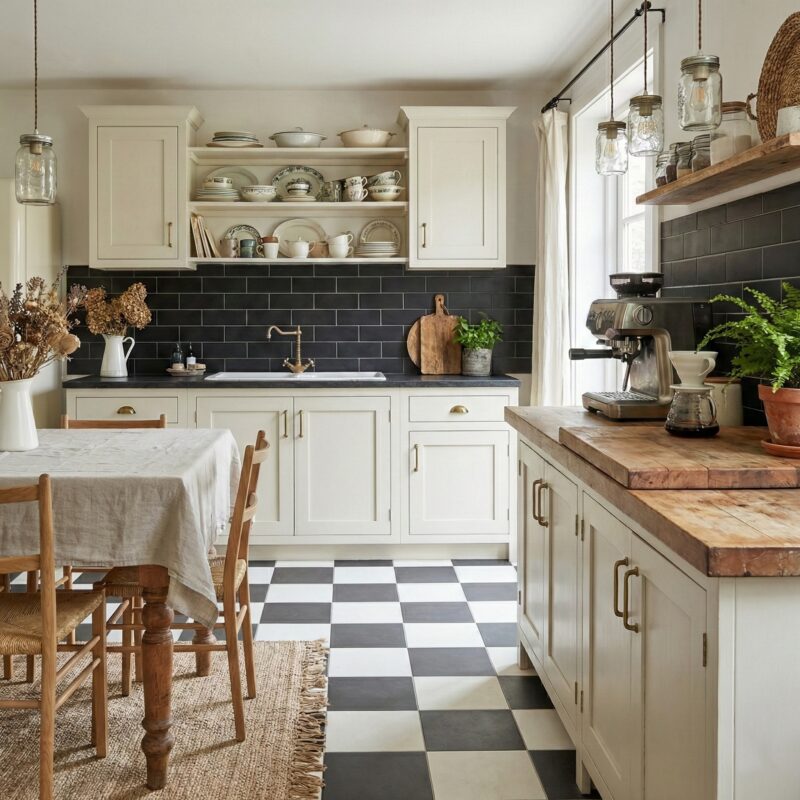 modern checkerboard floor tile