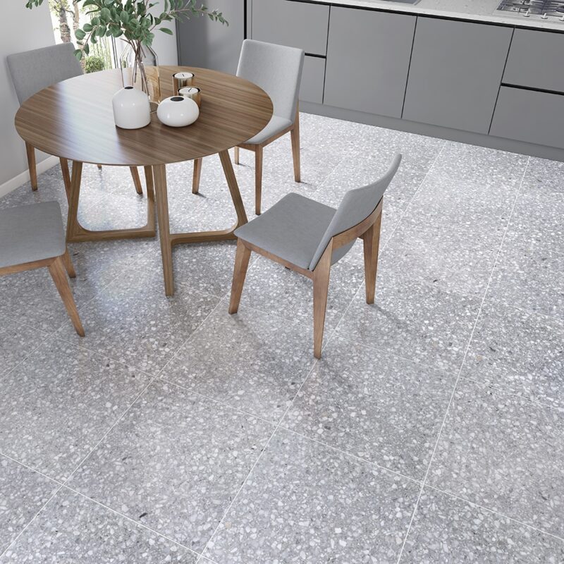 terrazzo kitchen floor tile on modern kitchen