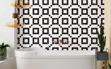 black and white tile
