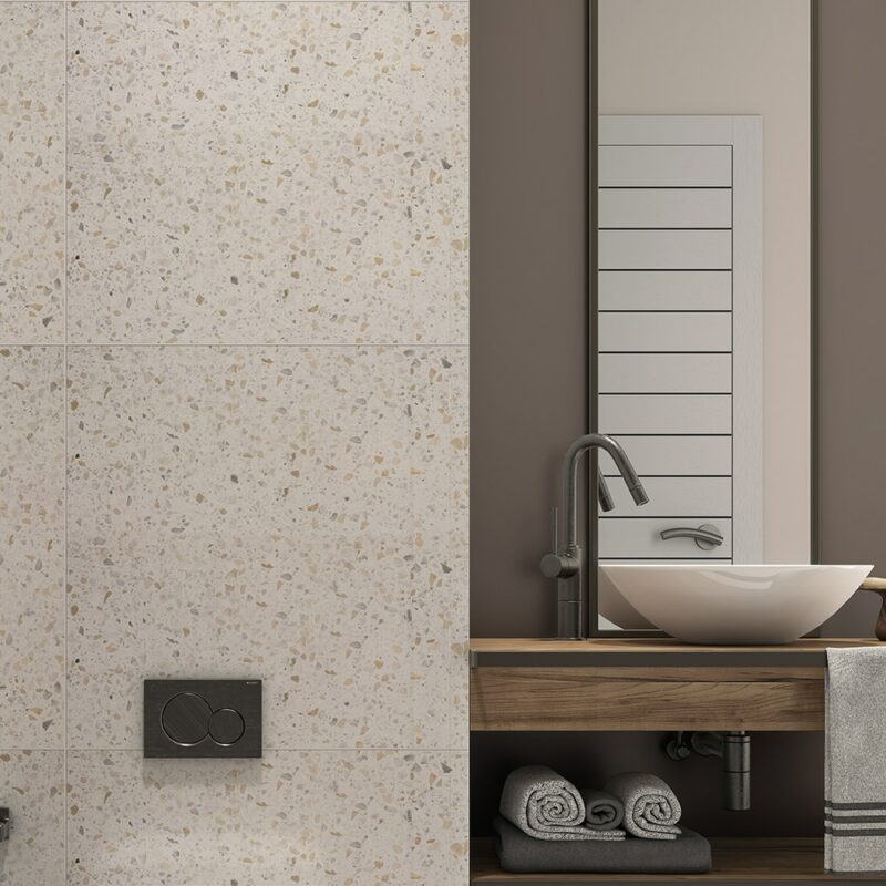 brown and beige terrazzo bathroom wall tiles