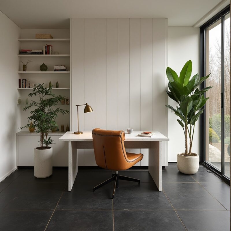 black terracotta floor