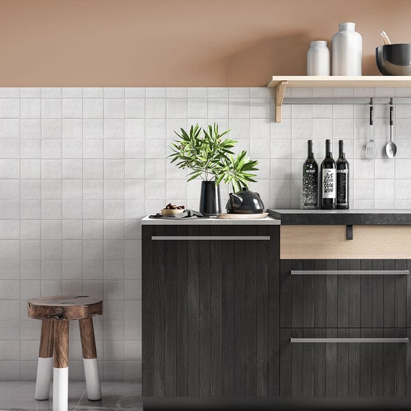 white zellige look backsplash