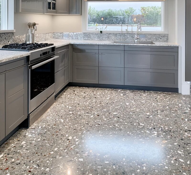 gray terrazzo tile