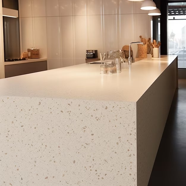 white terrazzo tile