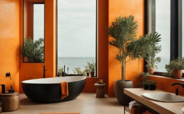 orange ceramic bathroom tiles