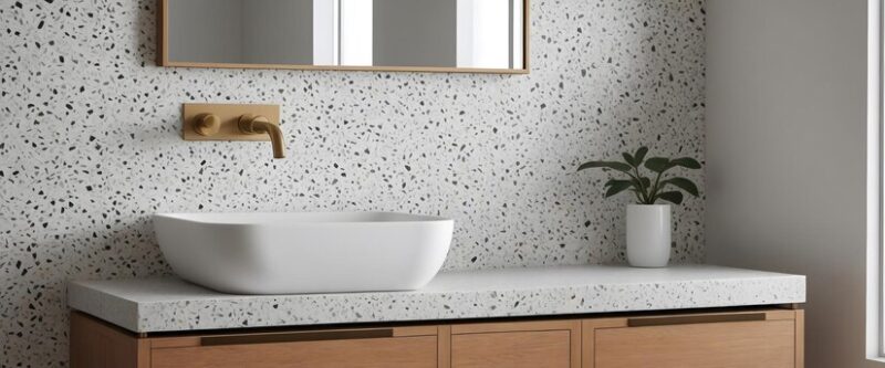terrazzo tile backsplash