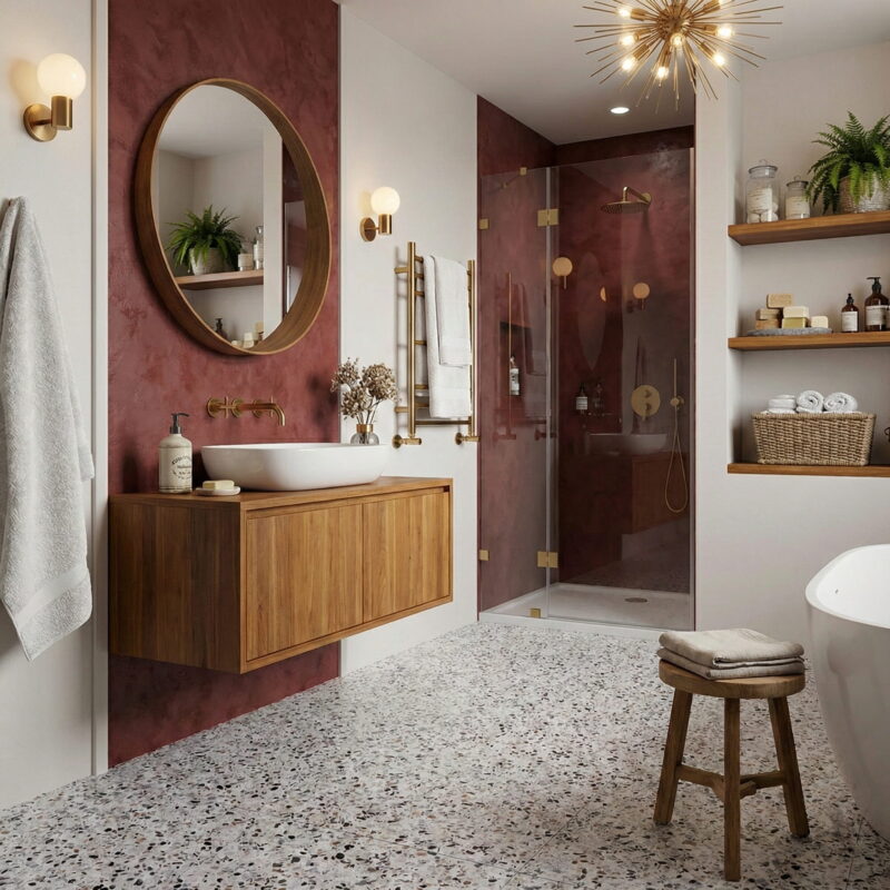 terrazzo bathroom floor tile
